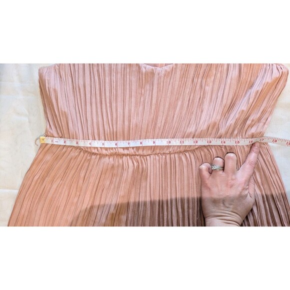 Anthropologie Ark & Co Women Large Cocktail Dress Pink Pleated A-Line Sleeveless - Picture 11 of 12